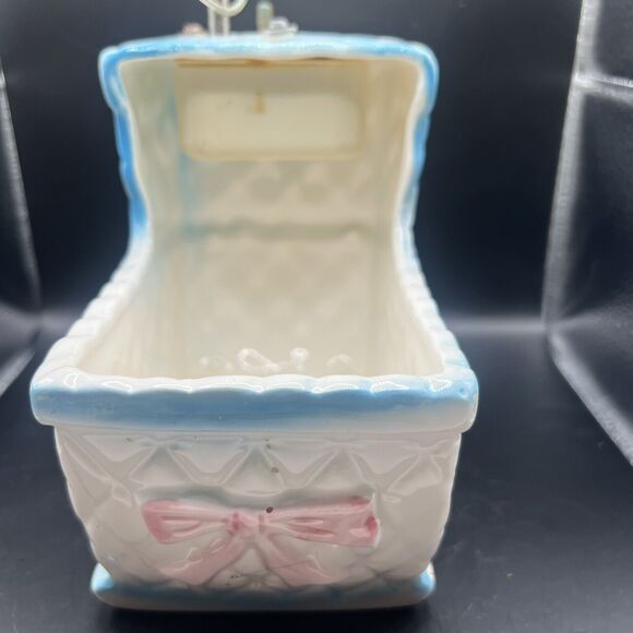Vintage My Neil Nursery Planter Bassinet Music Box Rock a Bye Baby Pink Blue Car - Picture 13 of 16